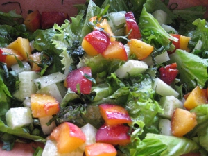 peach and cucumber salad